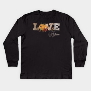 Love Autumn Patchwork Kids Long Sleeve T-Shirt